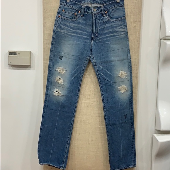 COPY - BLUE BLUE Japan rare patch-distressed jeans - Picture 1 of 16